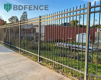 2.4m High Tubular Steel Fence Project for an Industrial Park in Saudi Arabia